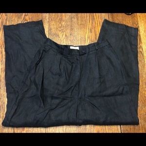 Talbots VTG  Irish Linen hi-waist black pant  sz10